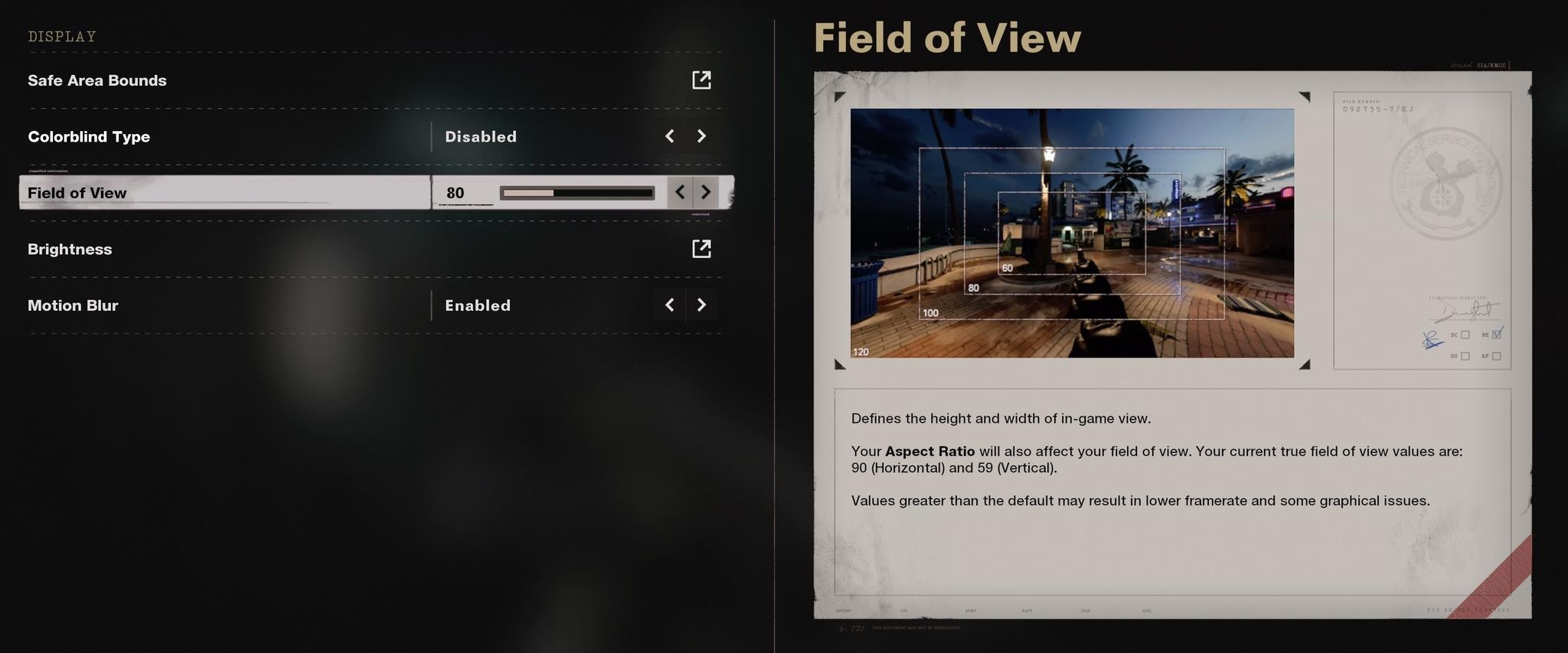 Field of View Settings