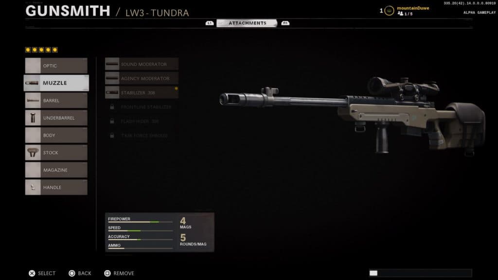 Tundra on display in Black Ops Cold War Gunsmith