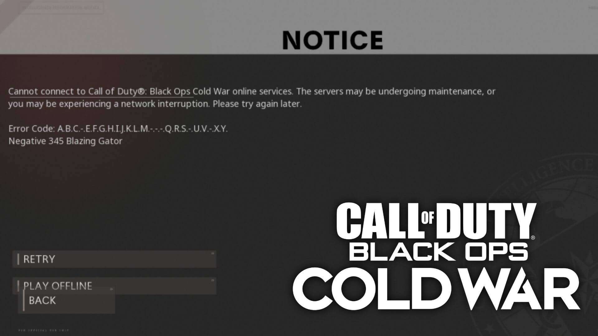 cod cold war error code
