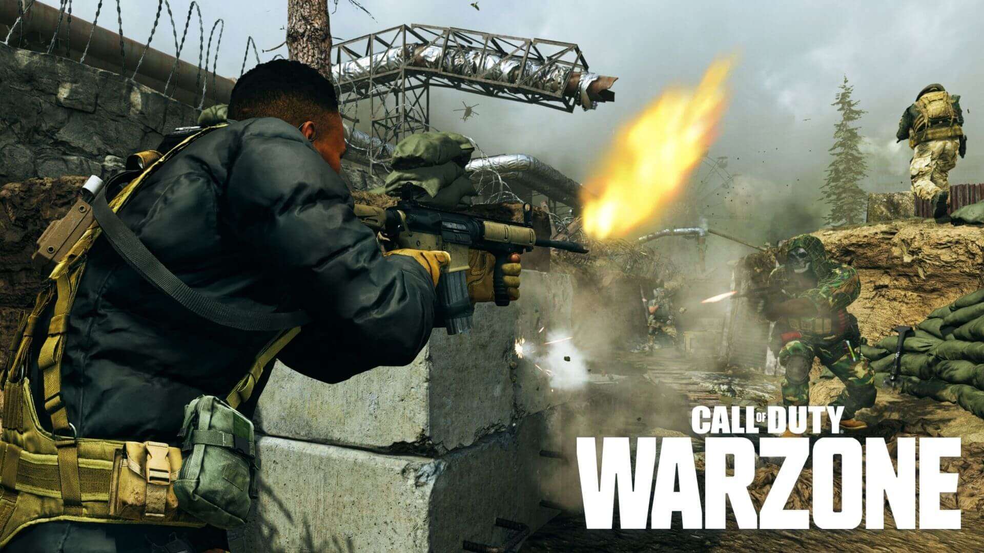 cod warzone player firing gun upwards