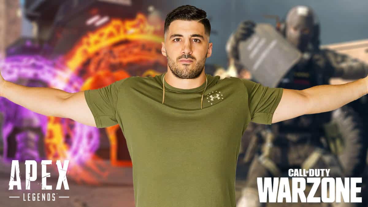 NICKMERCS with Warzone and Apex Legends armor