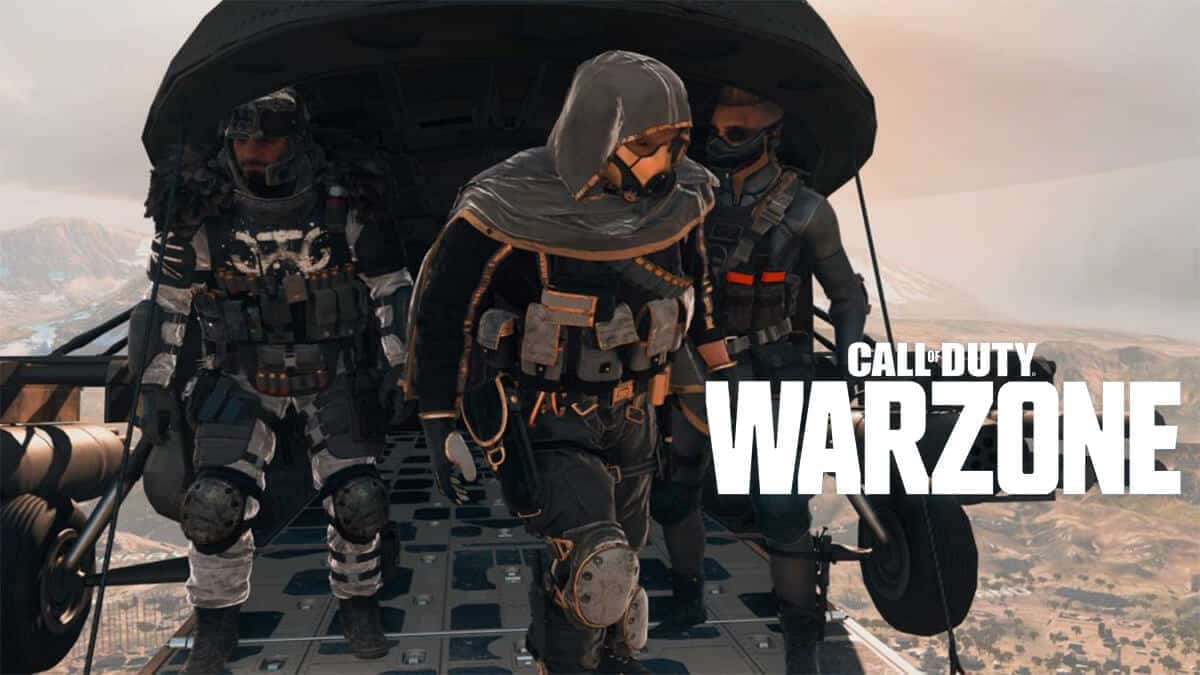 Warzone operators in a helicopter