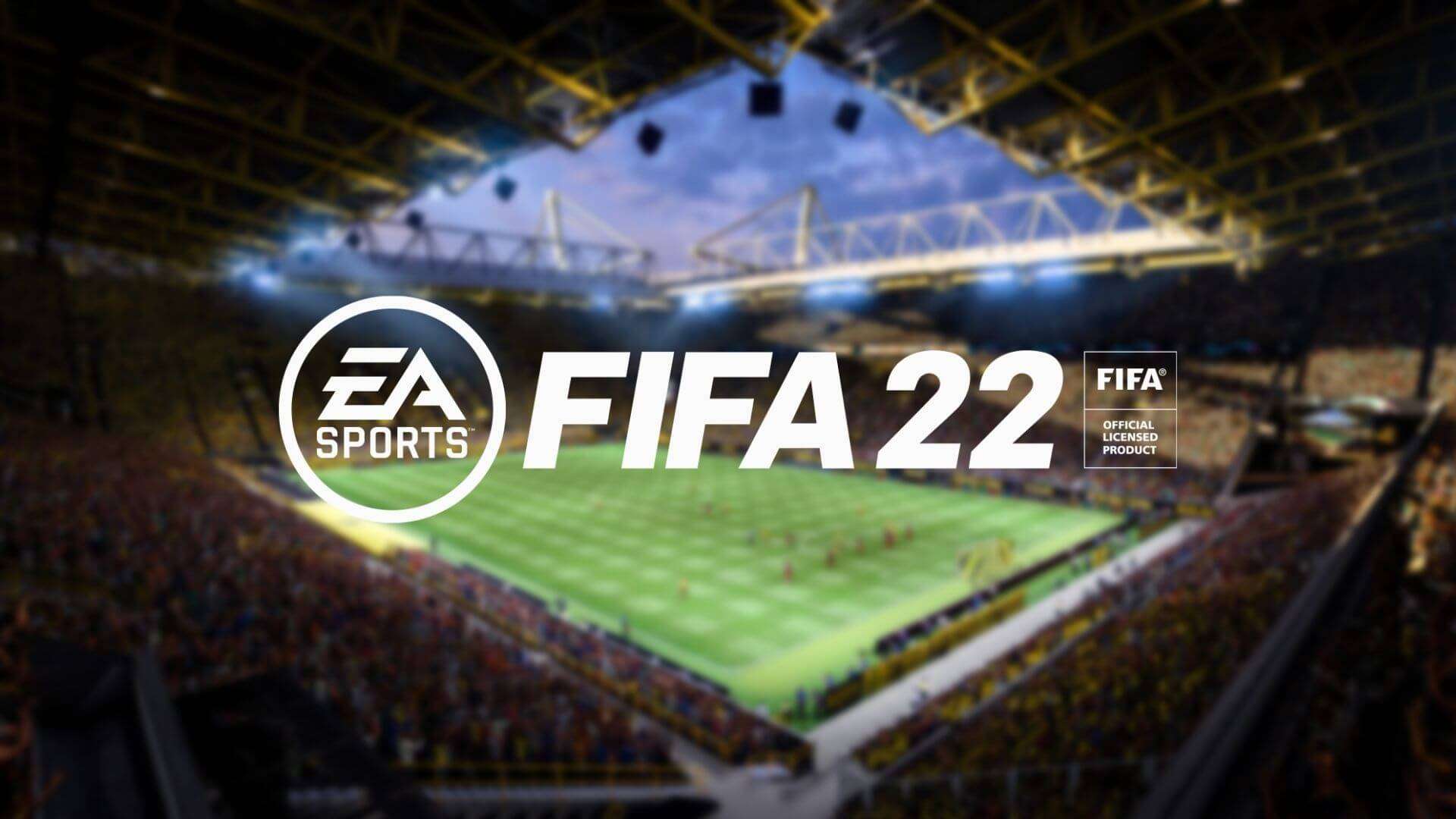 fifa 22 logo on stadium