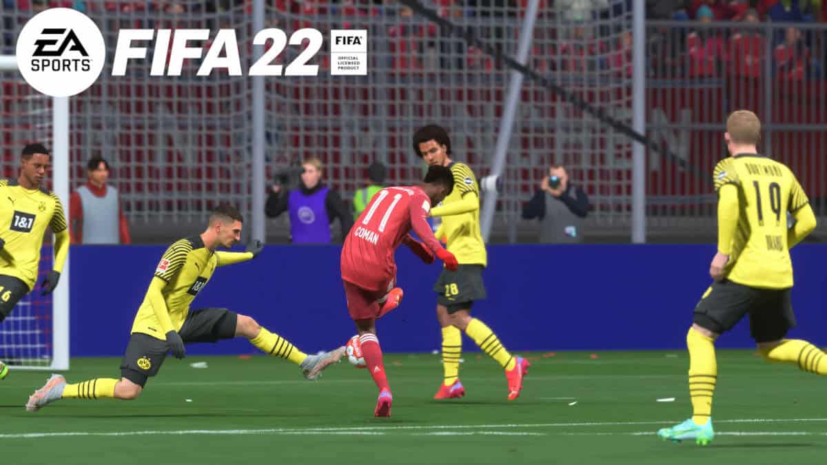 FIFA 22 player taking a shot