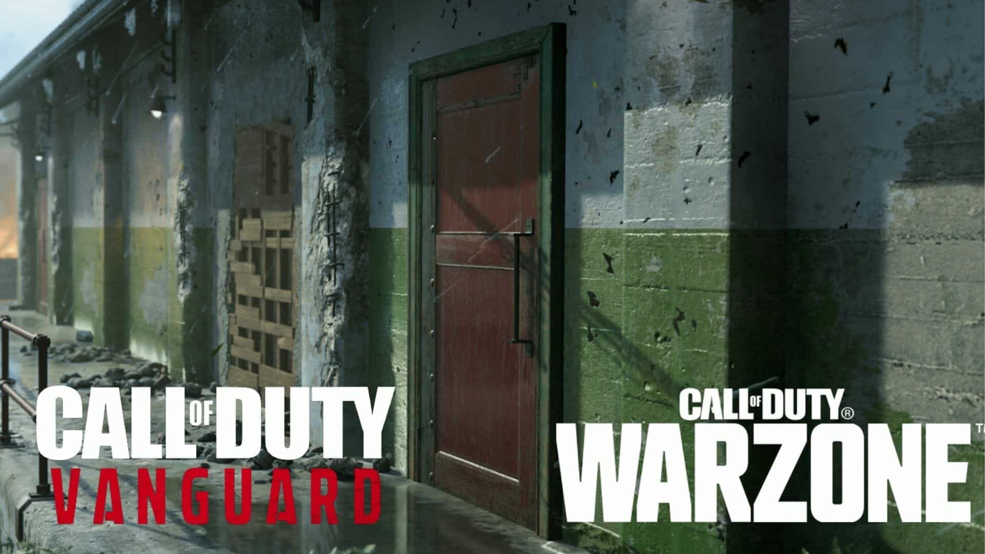 vanguard and warzone logos next to a door