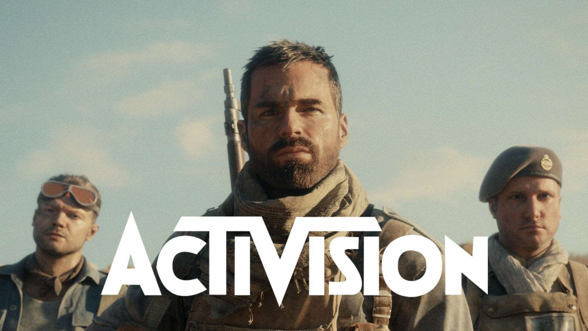lucas riggs and other characters with activision logo over them