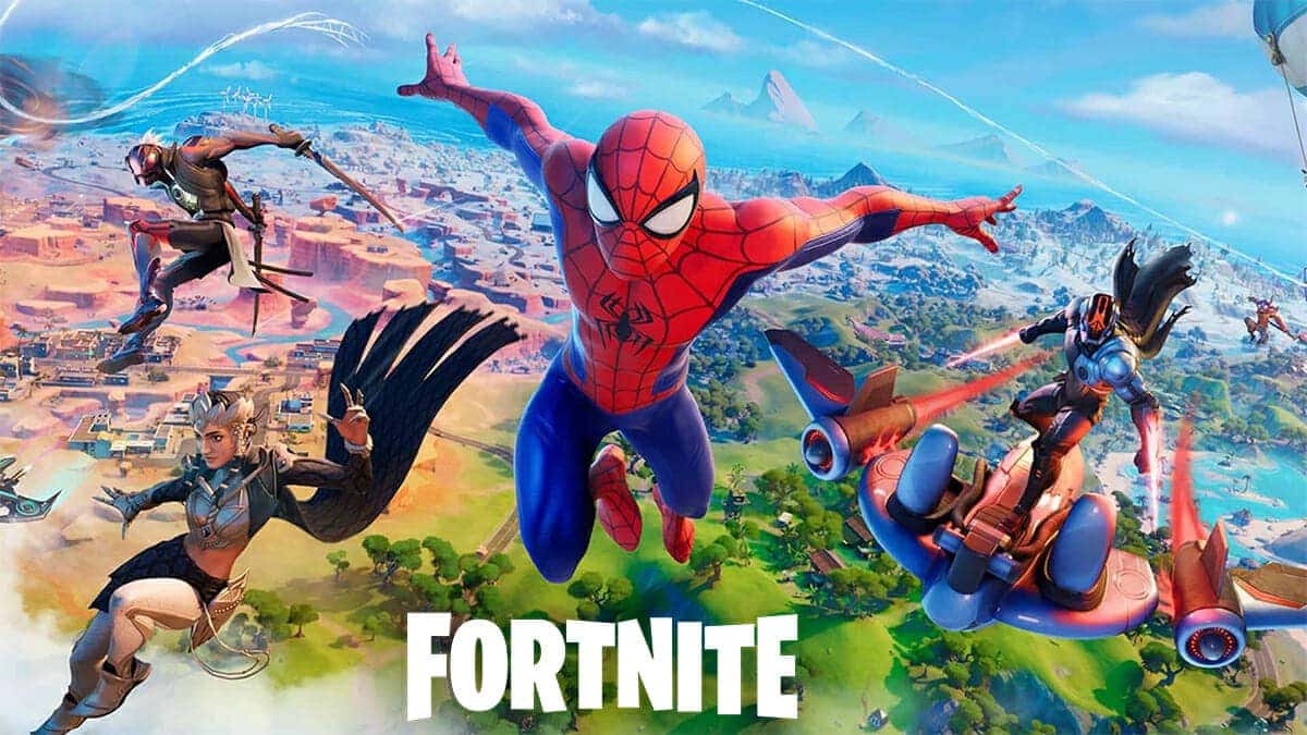 Spider-Man and Fortnite characters