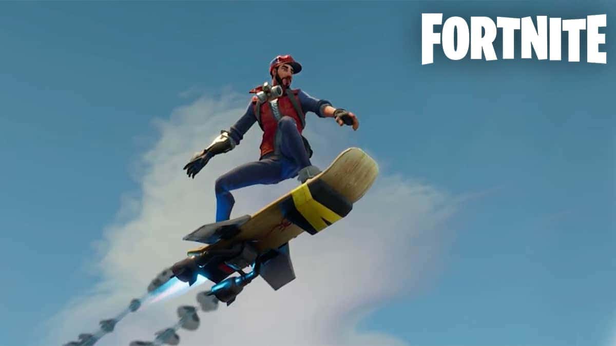 Fortnite character on hoverboard