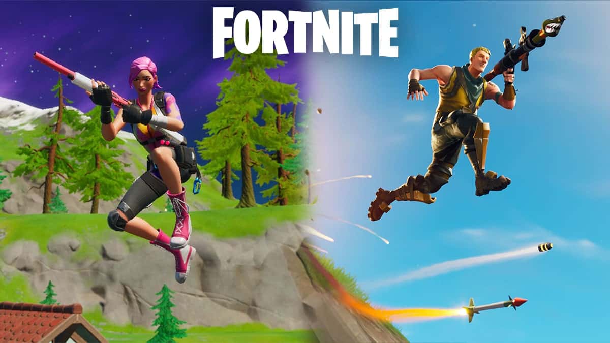 Fortnite characters jumping