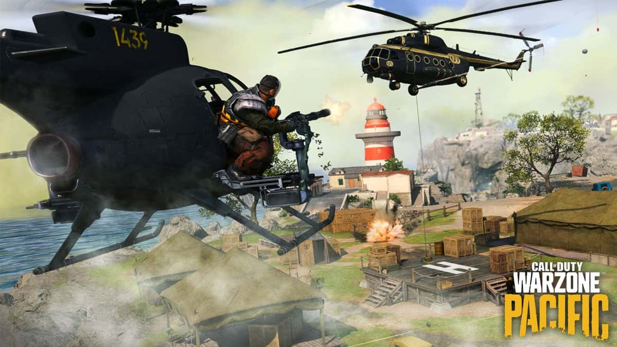 Helicopter on Warzone Fortune's Keep map