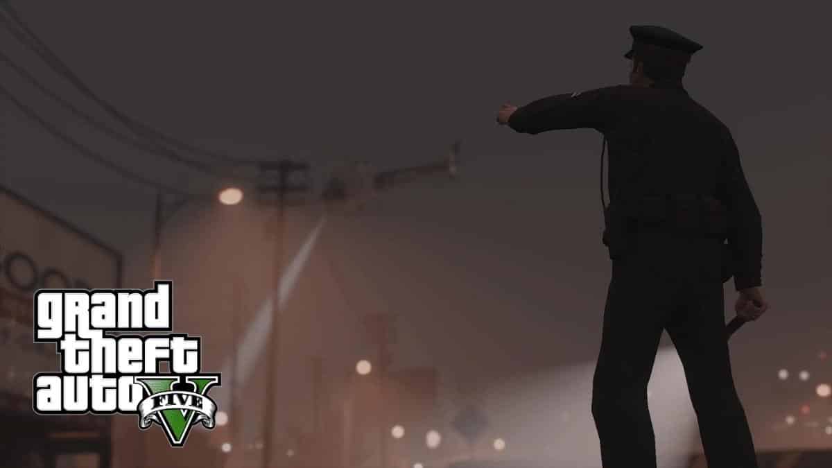 Cop Pointing at a Chopper in GTA V