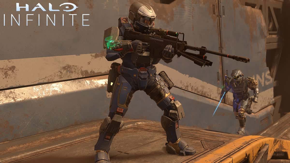 Spartan with Sniper Rifle in Halo Infinite