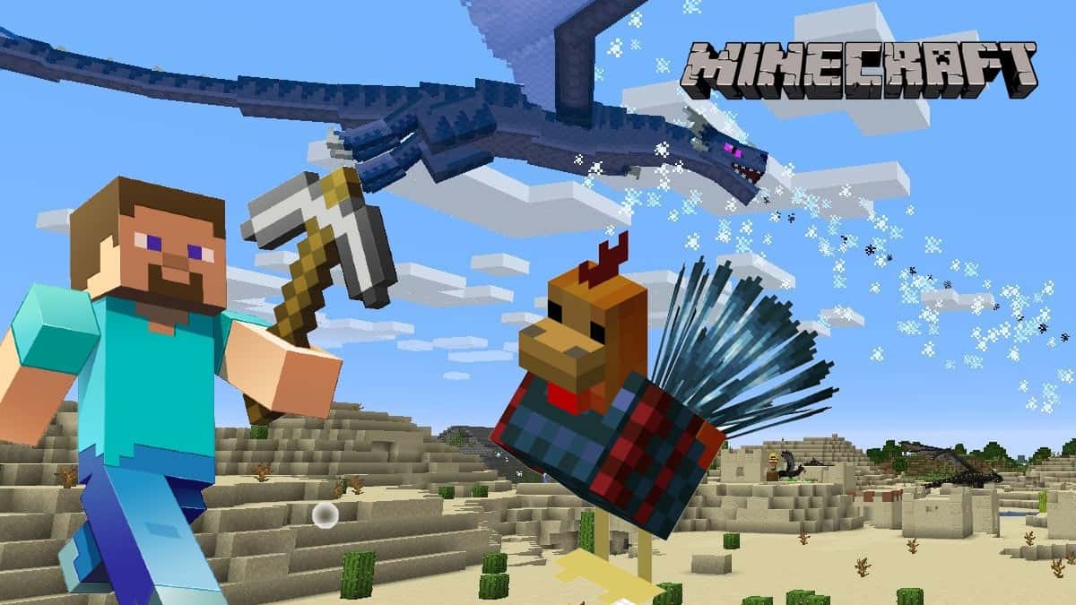 Modded Minecraft Dragon and bird