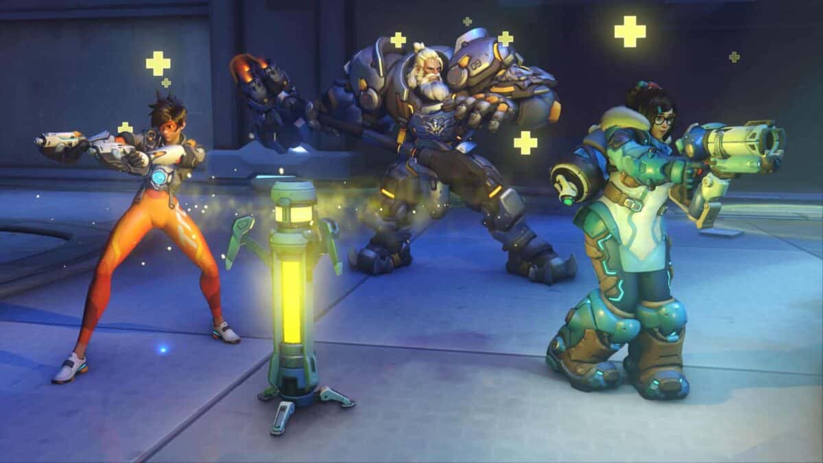 tracer, reinhardt, and lei, in overwatch 2