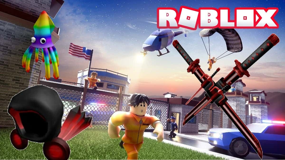 Roblox promo art with cosmetic items