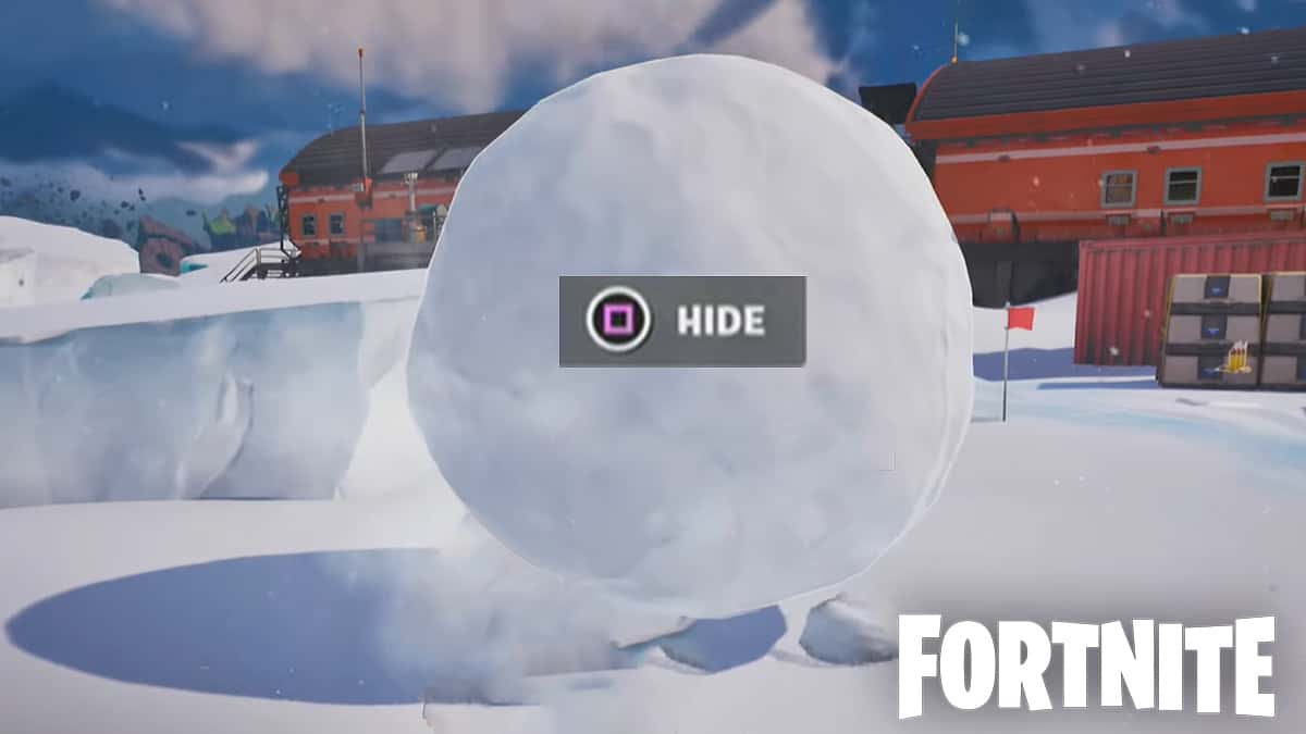 Giant snowball in Fortnite