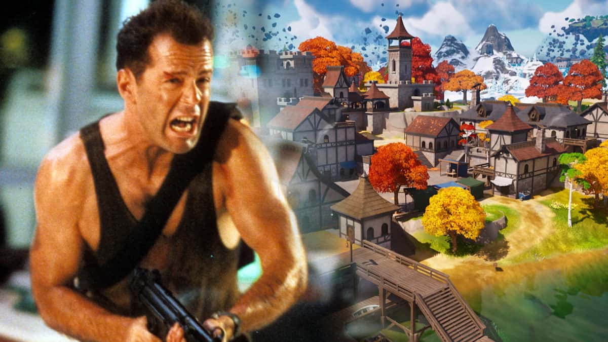 Die Hard's John McClane and Fortnite Chapter 4 artwork