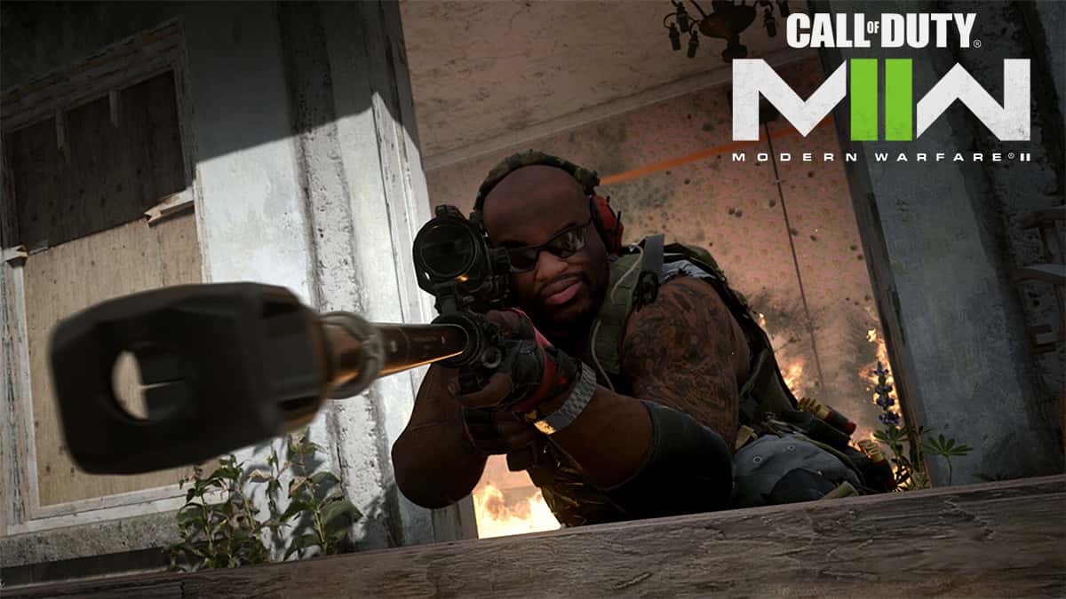 Modern Warfare 2 operator with a Sniper Rifle