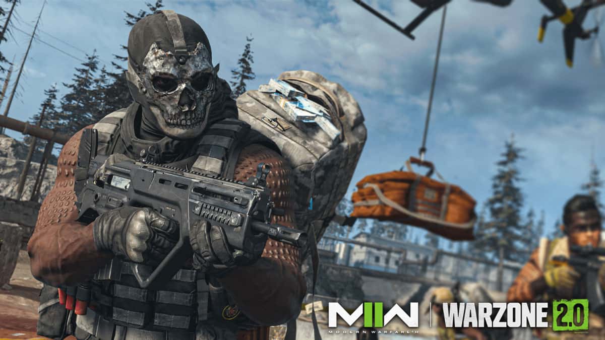 Plunder in Warzone 1 with Warzone 2 and Modern Warfare 2 logo