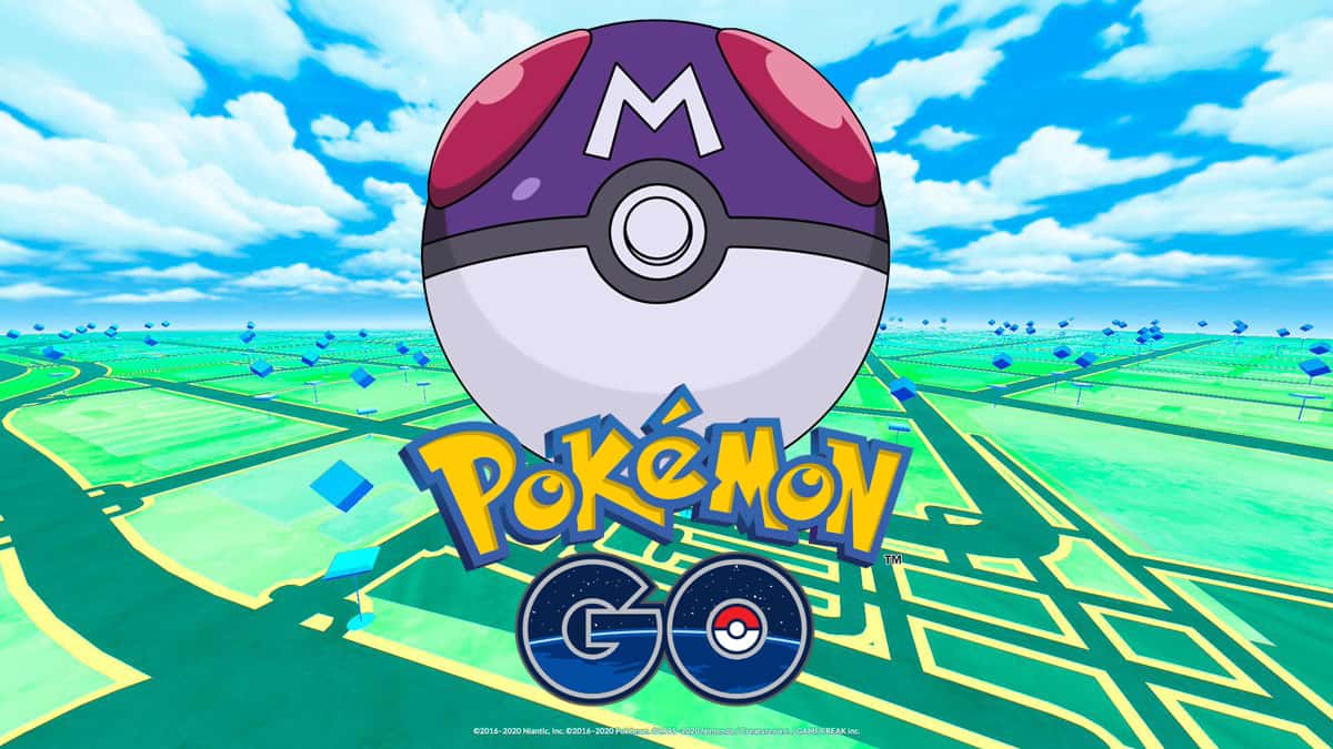 A master ball and the Pokemon Go logo