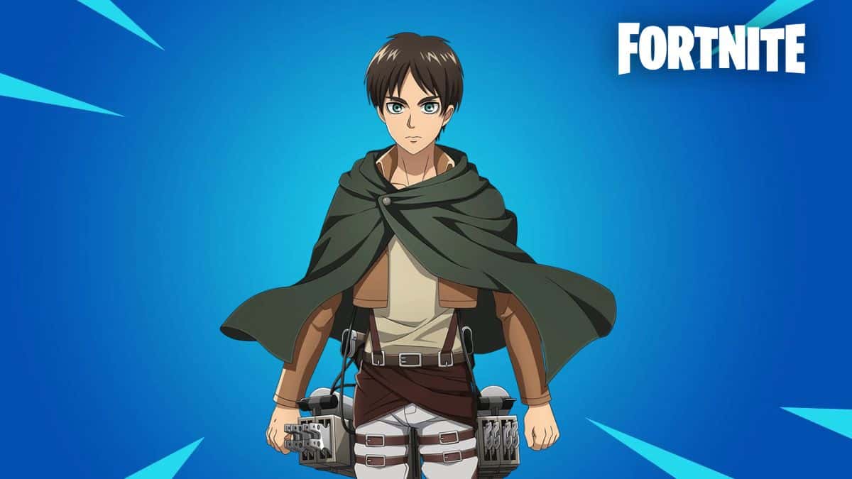 Erin Yeager from Attack on Titan with Fortnite logo