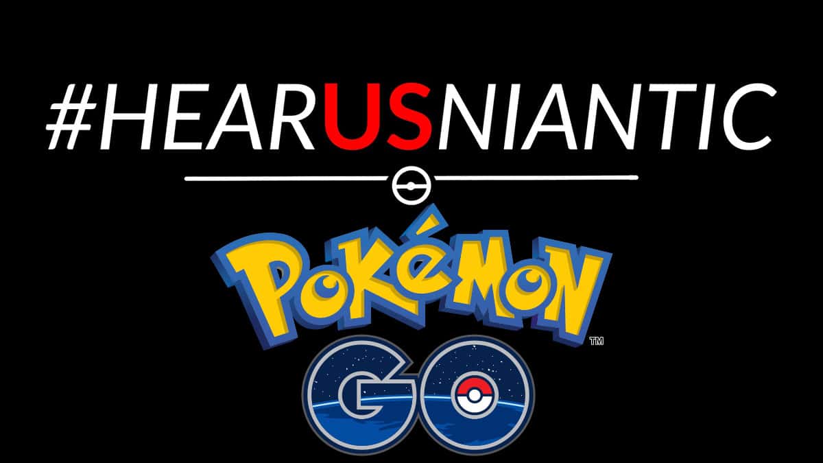 #HearUsNiantic hashtag with Pokemon Go logo