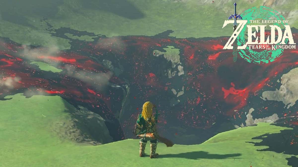 Link staring at a Chasm in Zelda: Tears of the Kingdom