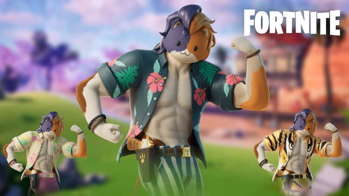 Purradise Meowscles skin and its variants in Fortnite