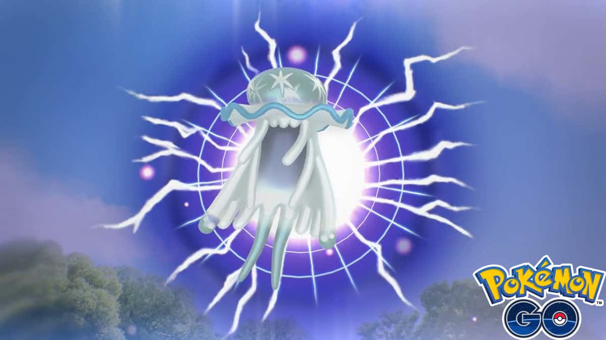 Nihilego coming out of a wormhole in Pokemon Go