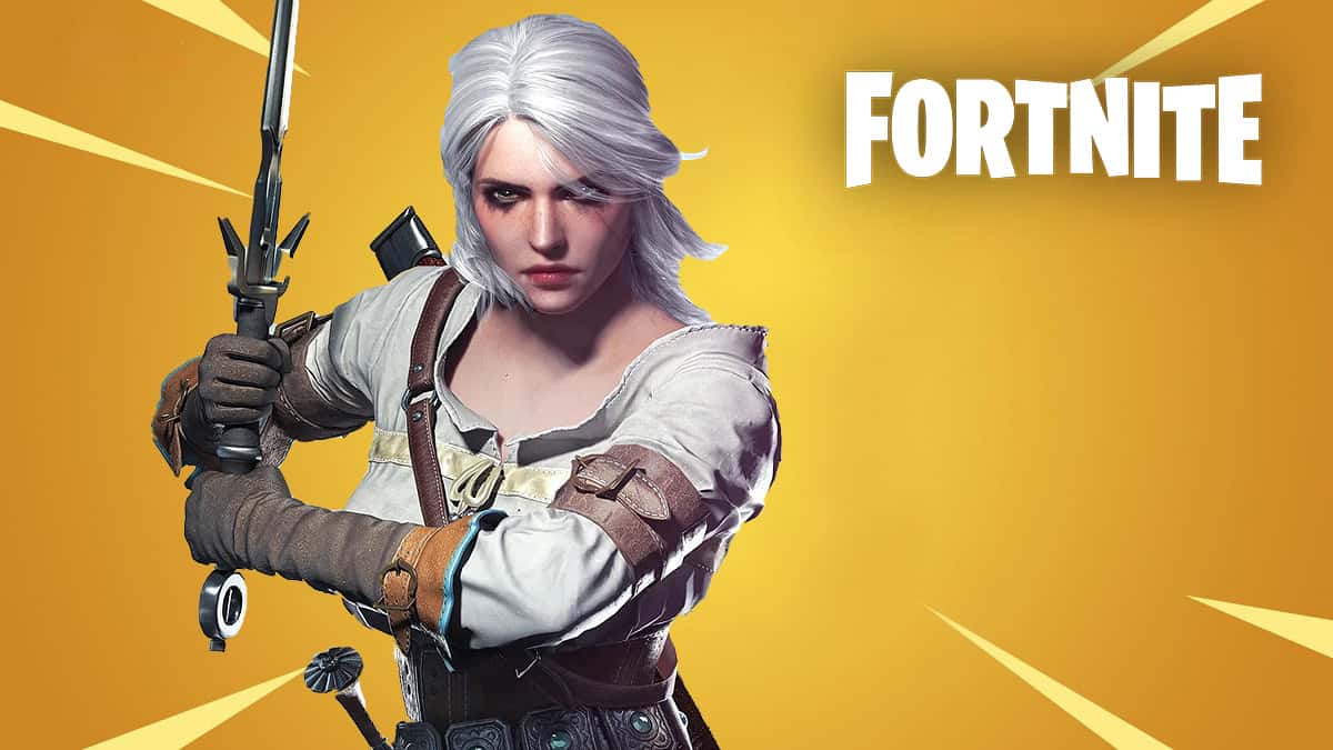 The Witcher 3 Ciri in front of Fortnite background