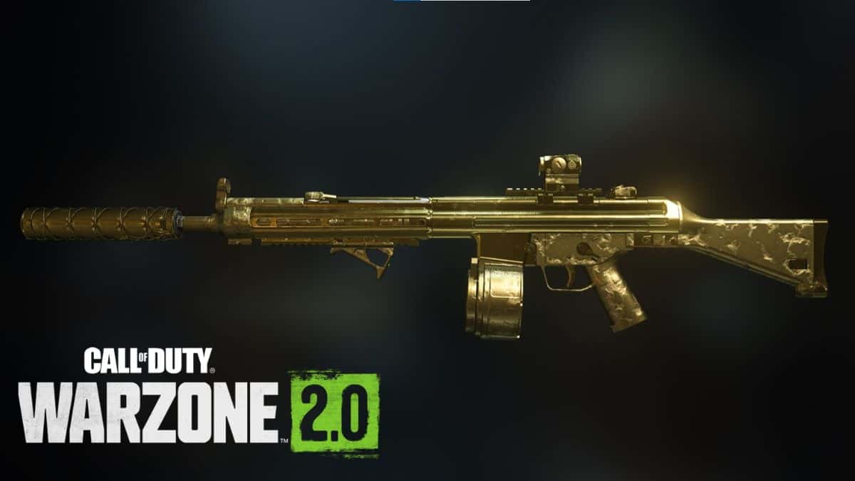 warzone 2 gold lachmann-556 assault rifle with logo