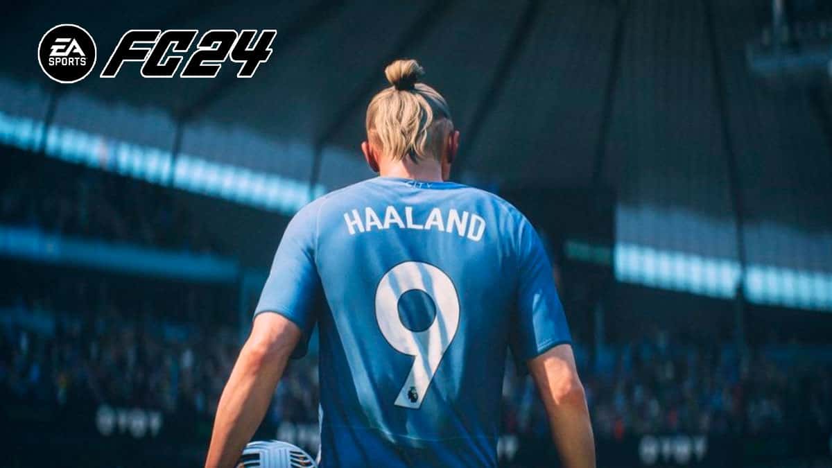 Manchester City' striker Erling Haaland in EA Sports FC 24.