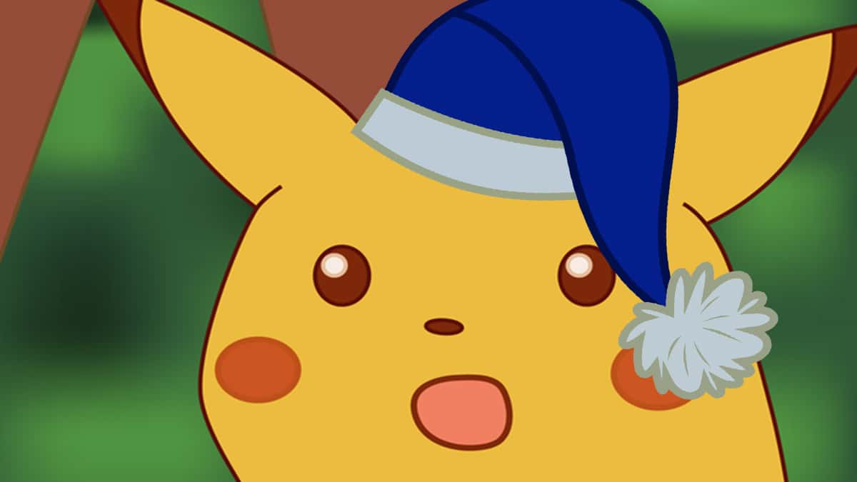 Shocked Pikachu with hat