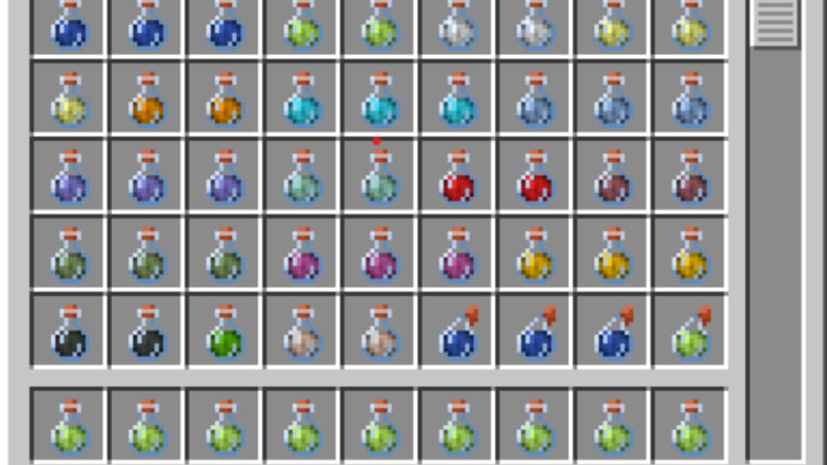 Minecraft's collection of potions.