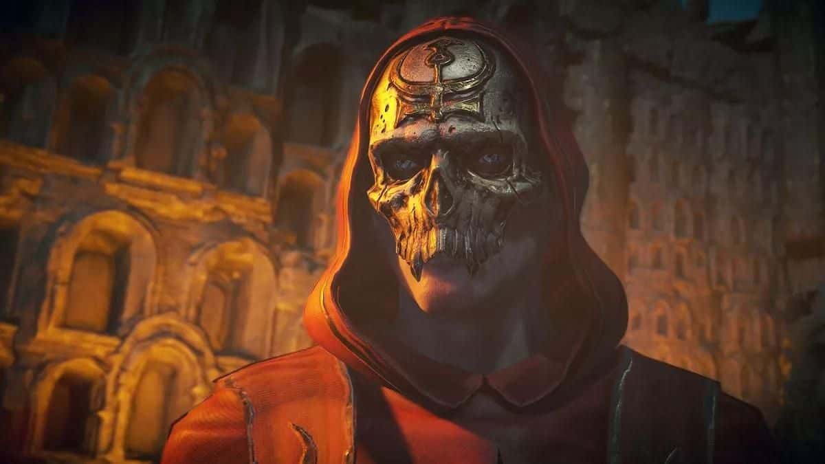 Diablo 4 character in skull mask