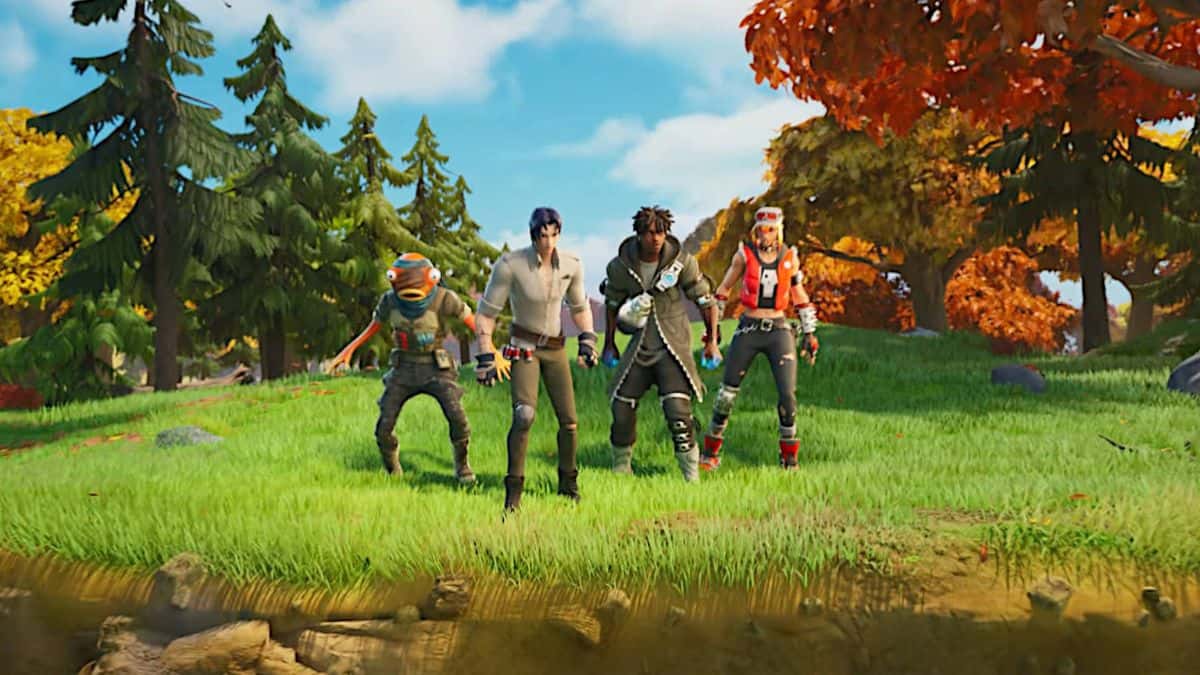 Fortnite Chapter 4 Season 3 characters on hill