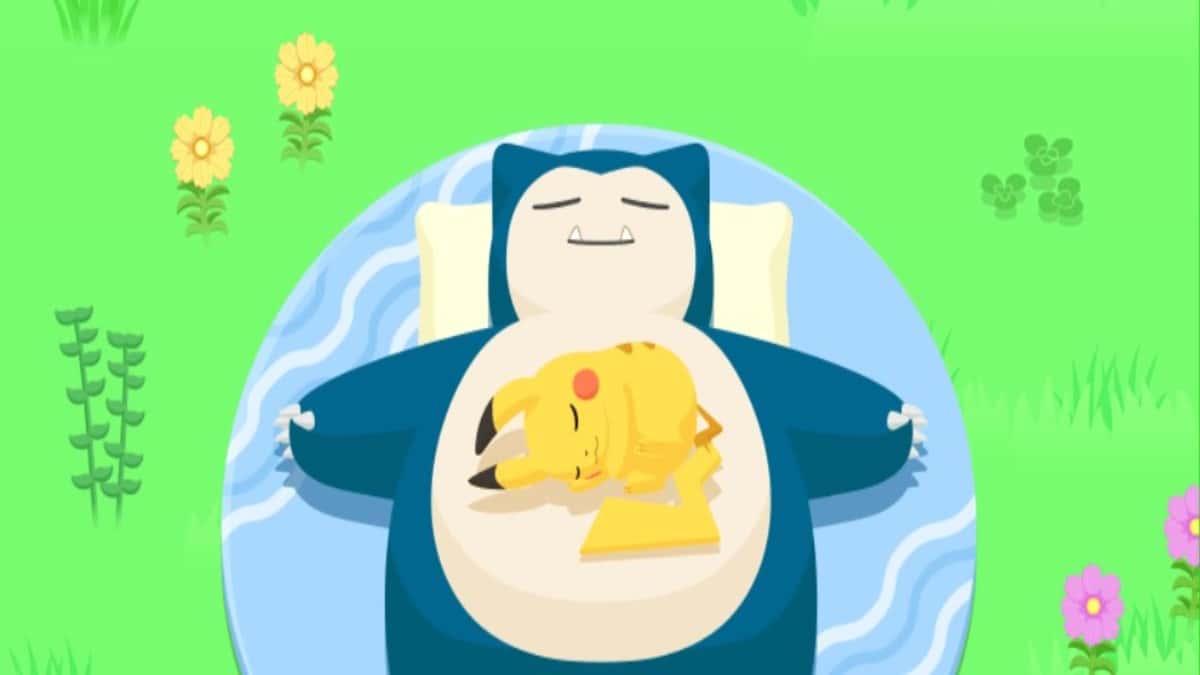 pokemon sleep dream shards promo image with snorlax and pikachu