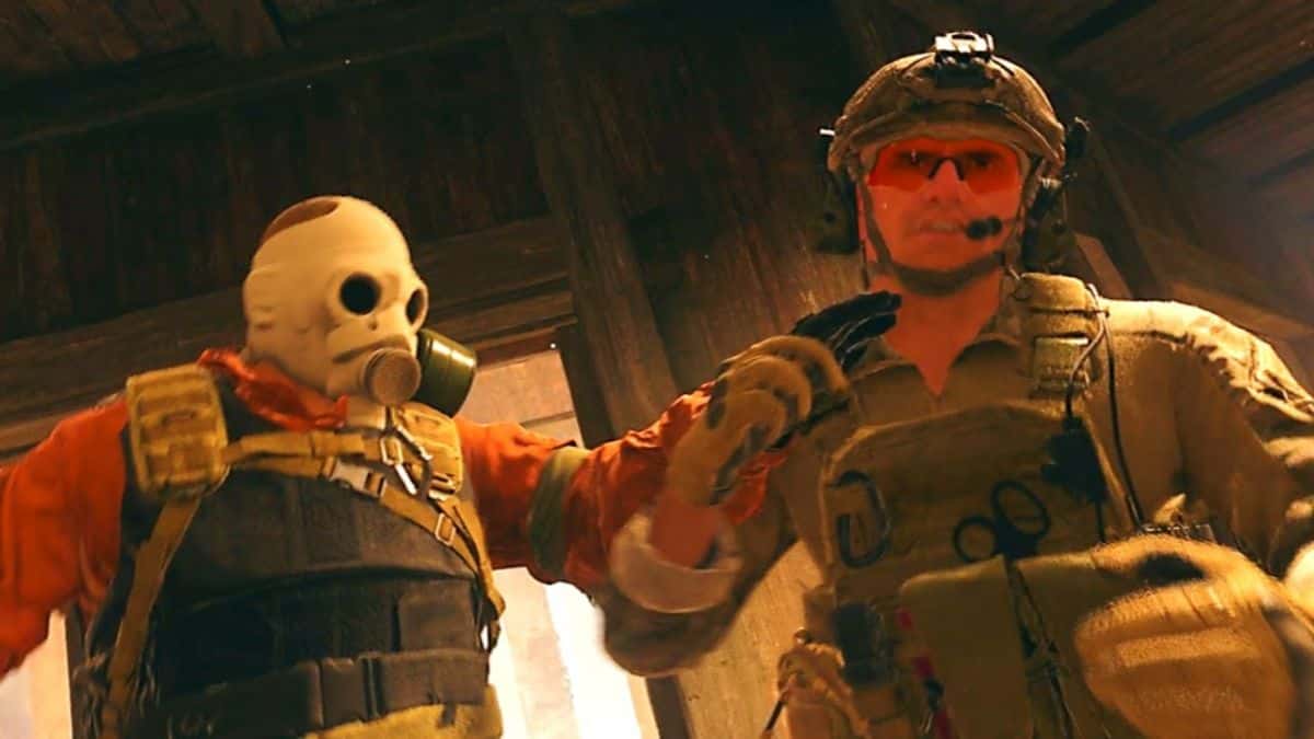 warzone 2 operator being grabbed by the vondel gulag prison guard