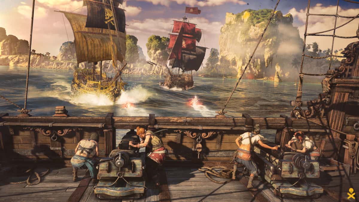 Pirate firing canons in Skull and Bones