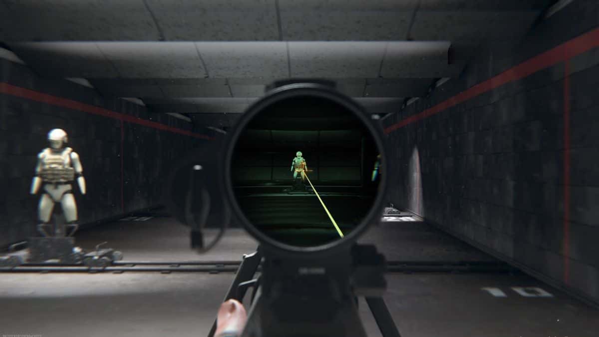 Warzone 2 player using Schlager Night View in Firing Range