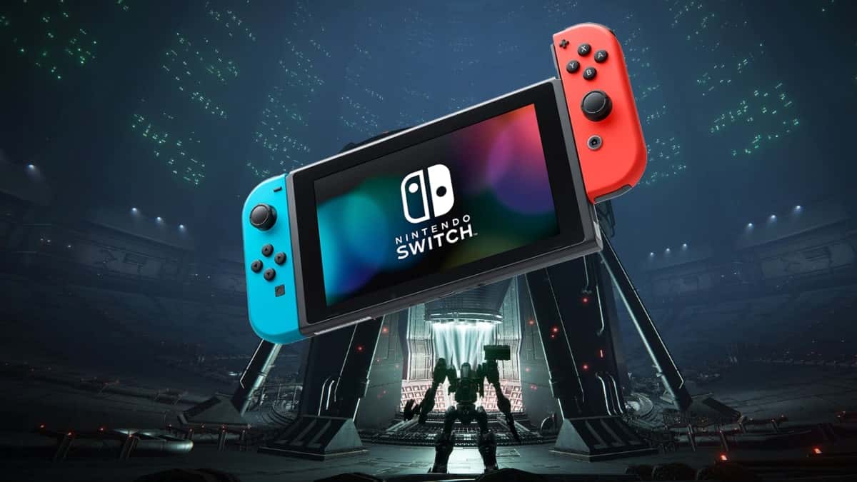 Mech looking to edited Nintendo Switch in Armored Core 6