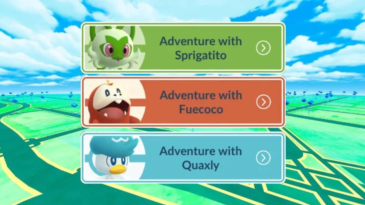pokemon go special research path choices sprigatito, fuecoco, and quaxly