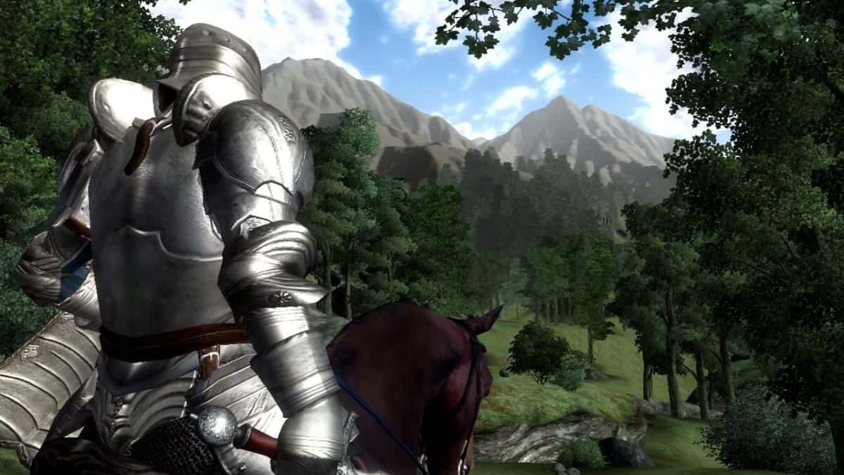 elder scrolls oblivion screen shot of the playable character on a horse