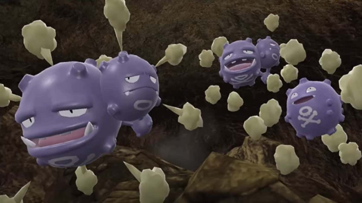 pokemon scarlet andviolet teal mask dlc species koffing and weezing in the game