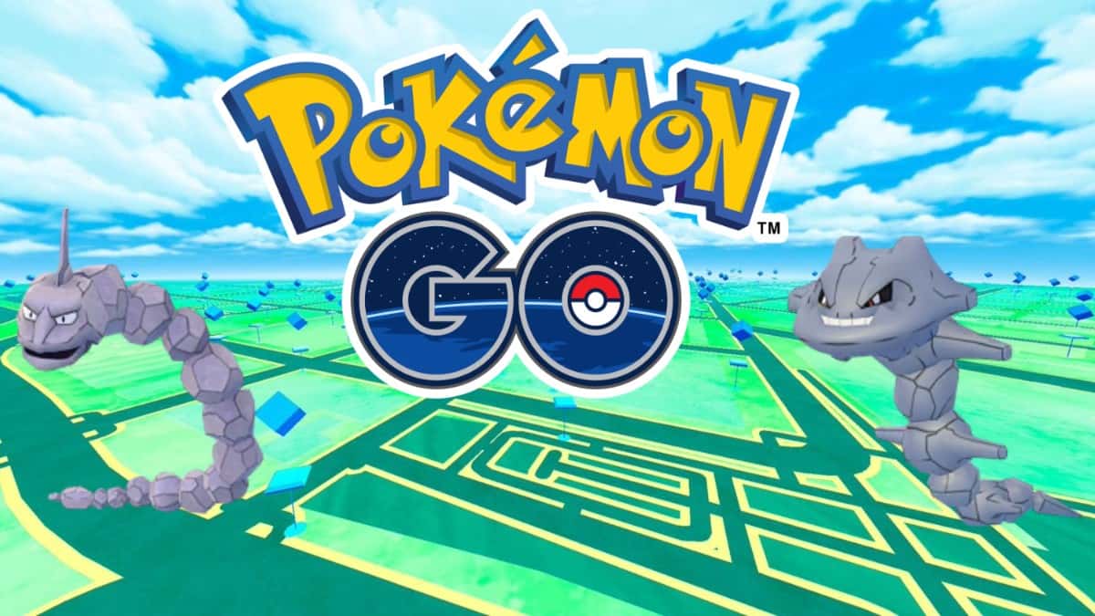 pokemon go onix and steelix promo image with game background