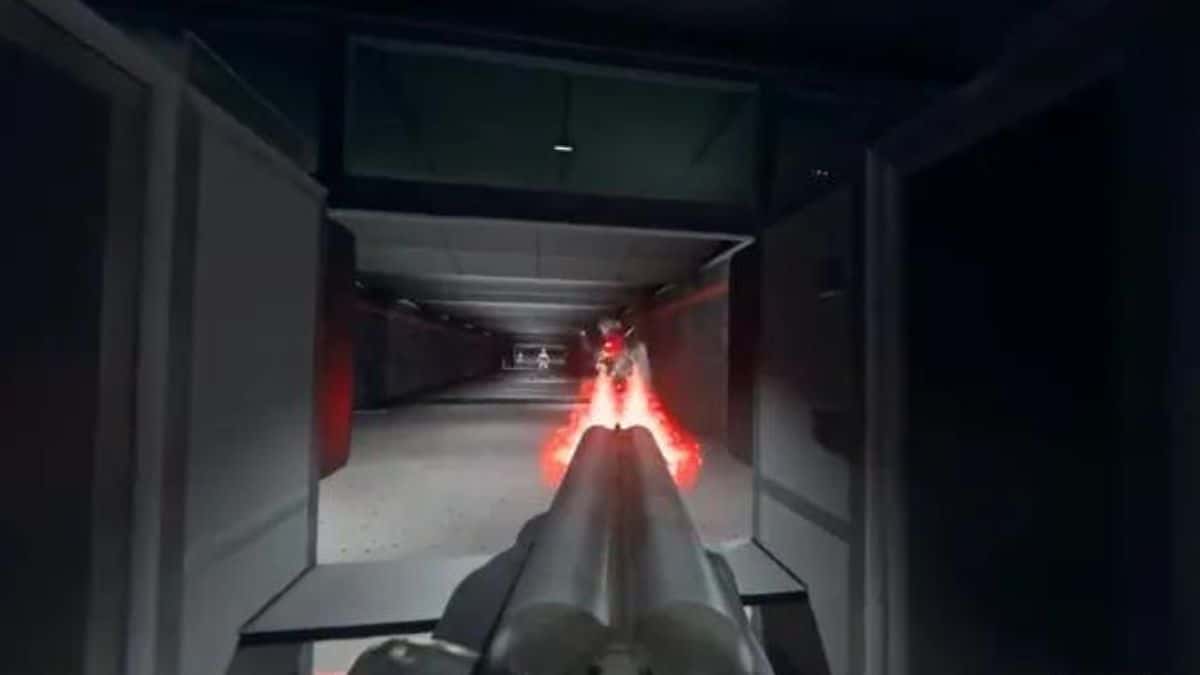 mw2 and warzone doom super shotgun in the firing range