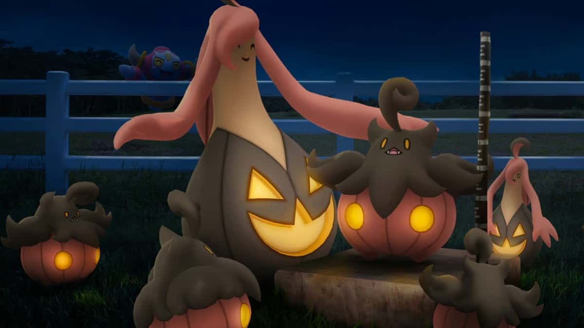 pokemon go harvest festival 2023 collection challenges promo image with pumpkaboo and gourgeist