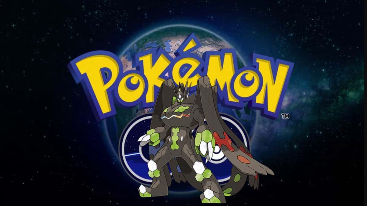 pokemon go zygarde 100% form promo image with game logo