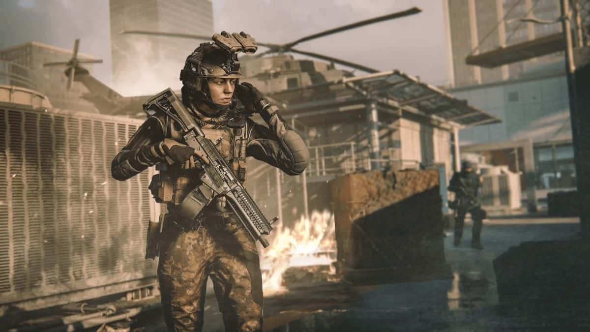 modern warfare 3 operator standing in the middle of the highrise map