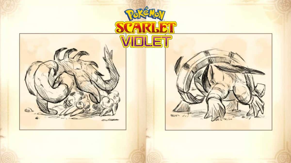 pokemon scarlet and violet book entries for paradox species great tusk and iron treads